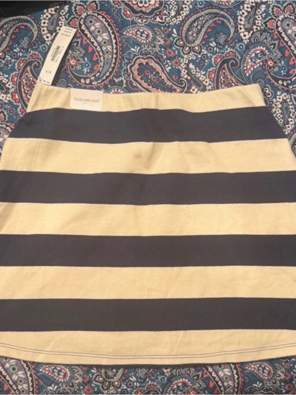 PINK Victoria's Secret Navy and Cream Striped Mini Skirt